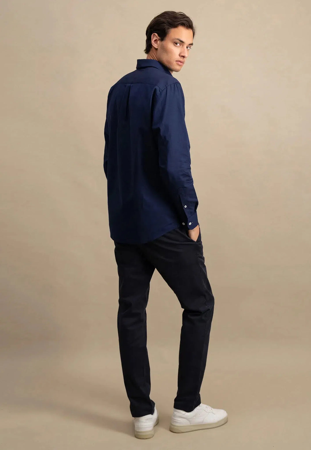 fynch-hatton-Button Down Oxford Shirt Navy