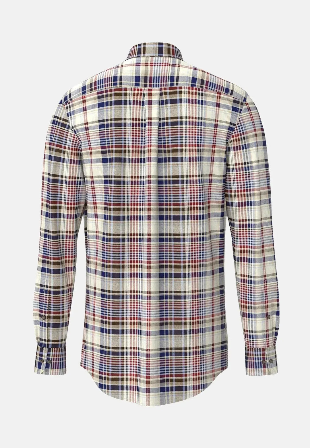 fynch-hatton-Colourful Flannel Button Down Check Shirt Garnet Red