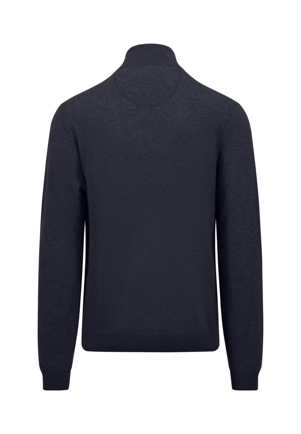 1/4 ZIP MERINO CASHMERE KNIT NAVY-Fynch-Hatton UK