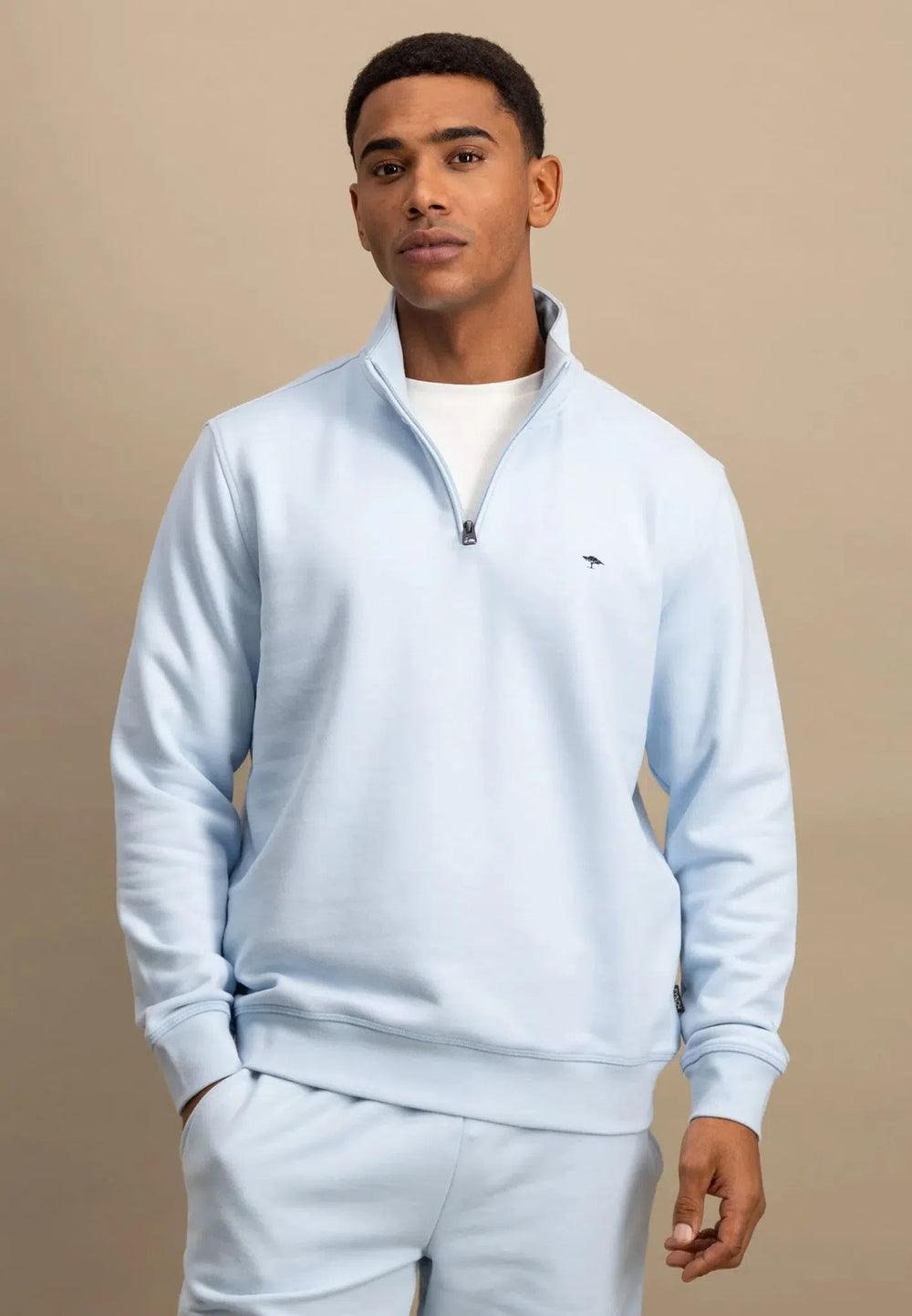 1/4 Zip Cotton Sweat Summer Breeze-Fynch-Hatton UK