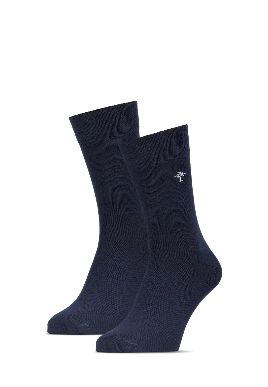 2-PACK EMBROIDERED LOGO SOCKS NAVY-Fynch-Hatton UK