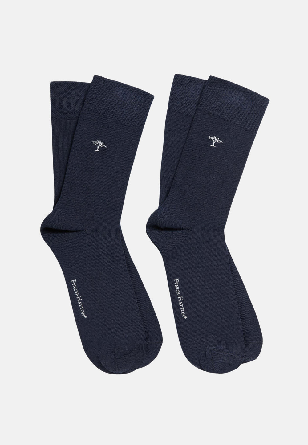 2-Pack Embroidered Logo Socks Navy-Fynch-Hatton UK