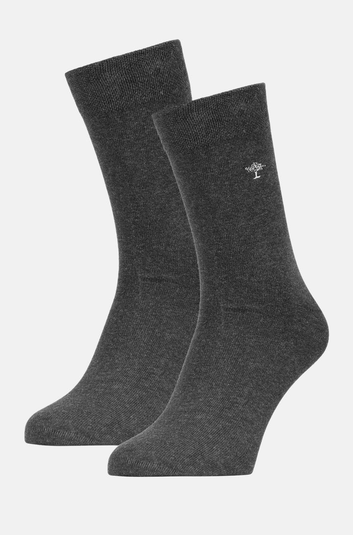 2-Pack Logo Embroidery Socks Anthracite-Fynch-Hatton UK