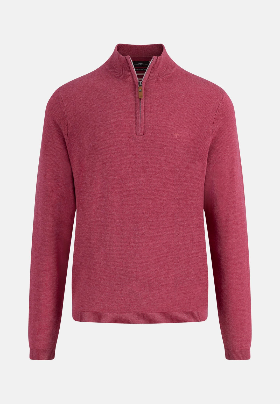 Air Cotton 1/4 Zip Knit Berry-Fynch-Hatton UK