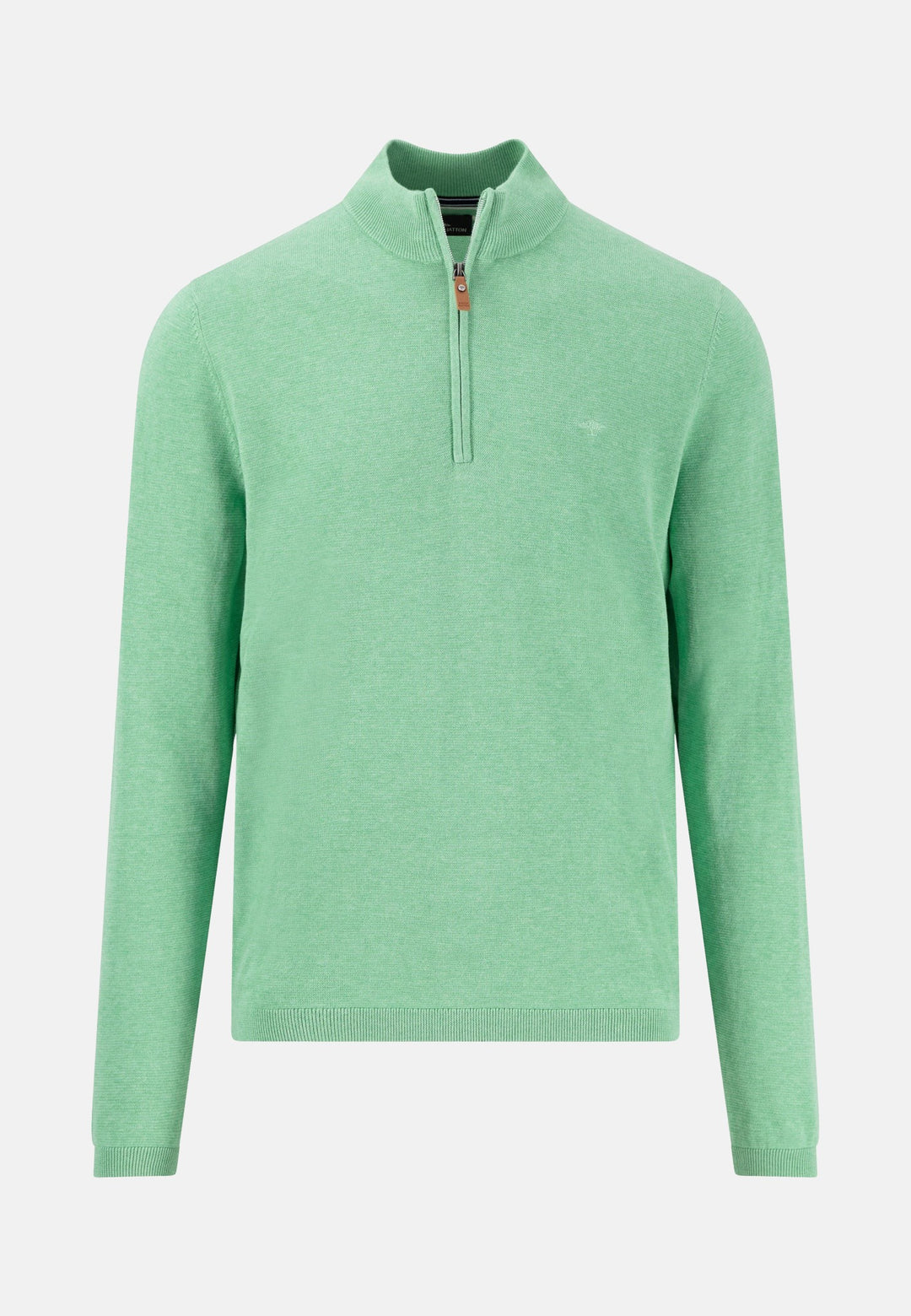 Air Cotton 1/4 Zip Knit Turf Green-Fynch-Hatton UK