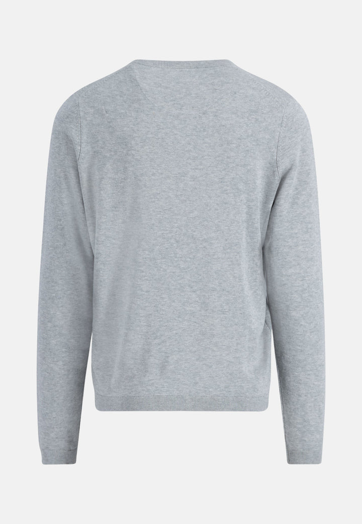 Air Cotton Crewneck Knit Light Grey-Fynch-Hatton UK