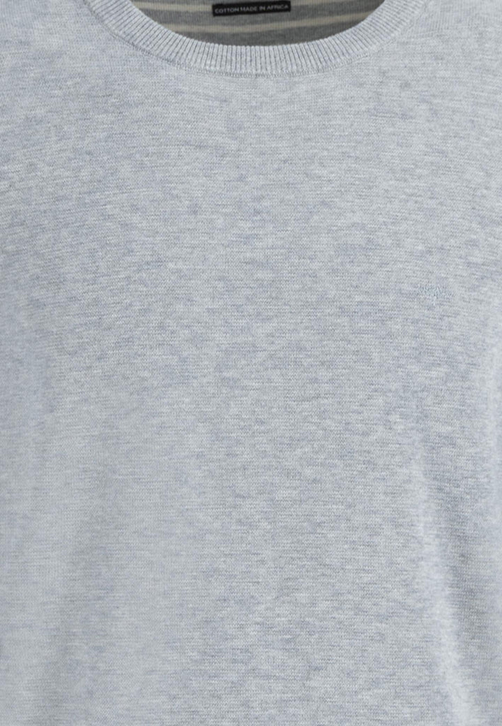 Air Cotton Crewneck Knit Light Grey-Fynch-Hatton UK
