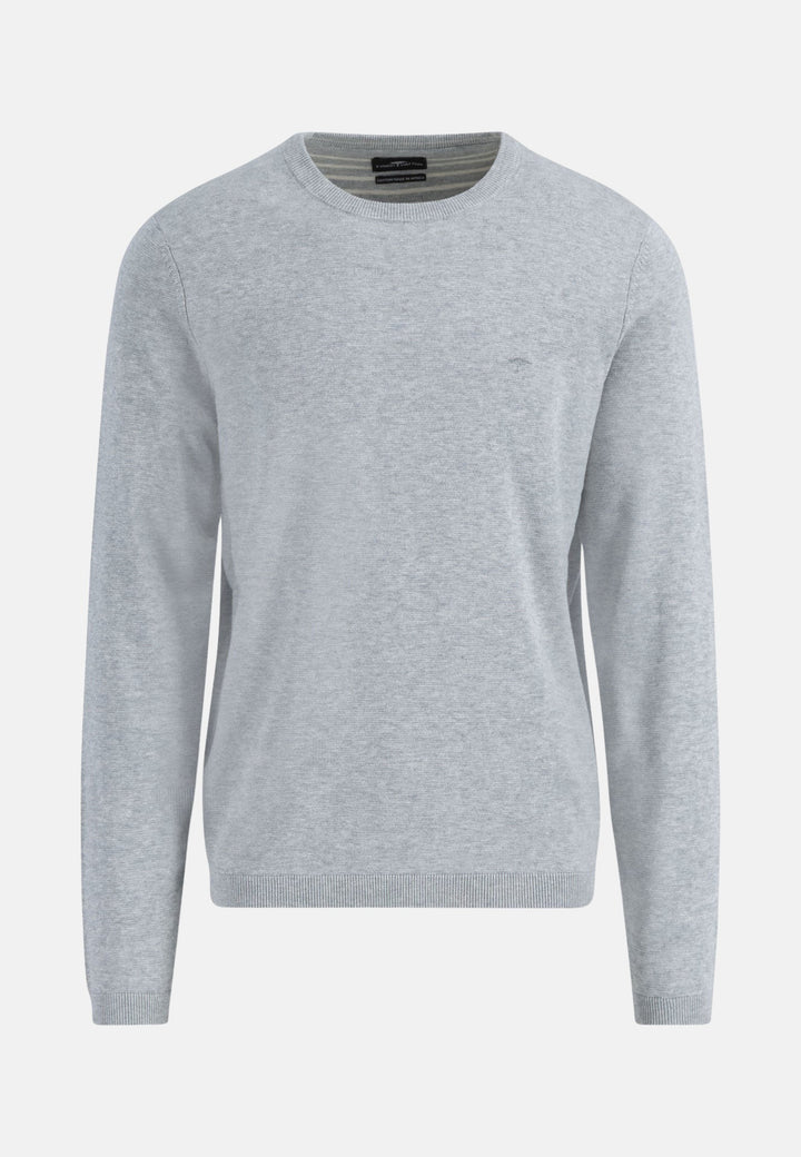 Air Cotton Crewneck Knit Light Grey-Fynch-Hatton UK