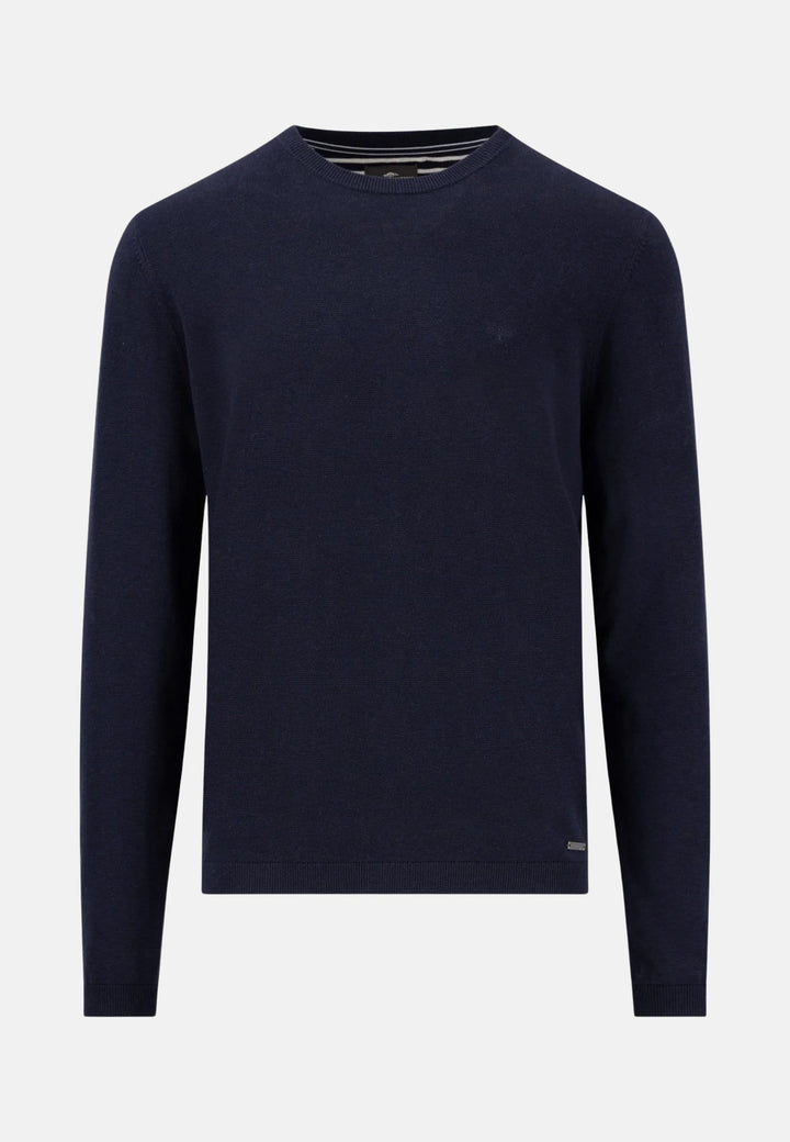 Air Cotton Crewneck Knit Navy-Fynch-Hatton UK