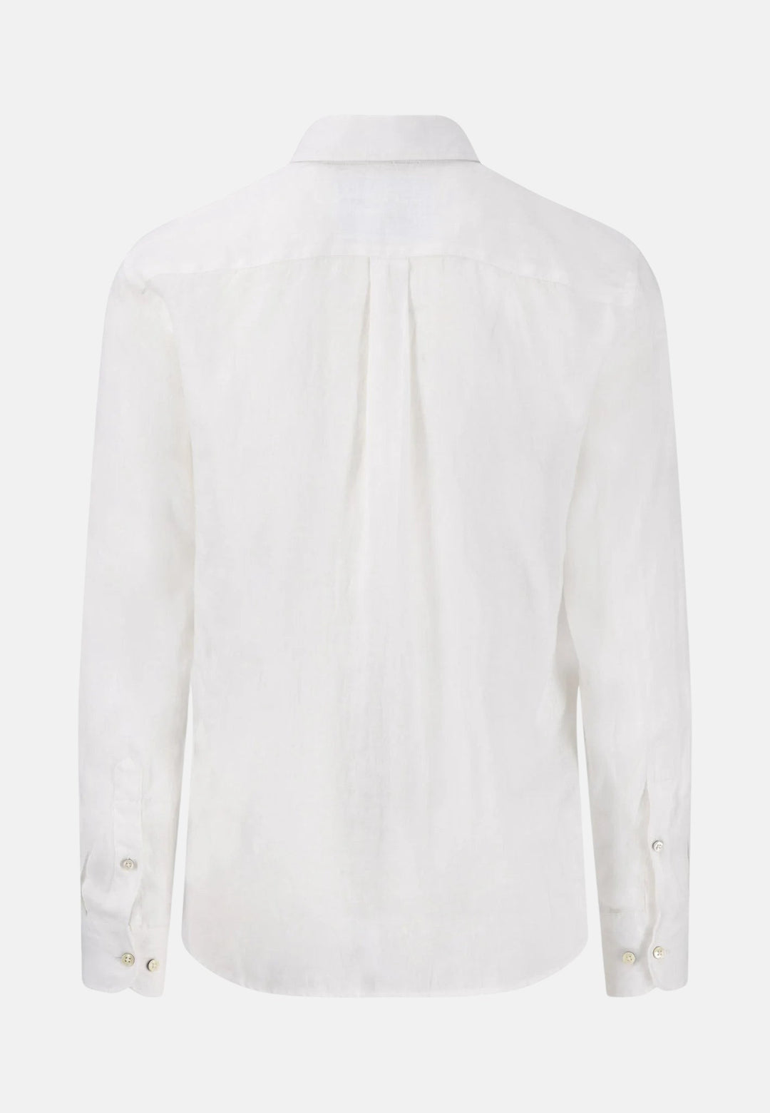 Button Down Linen Shirt White-Fynch-Hatton UK