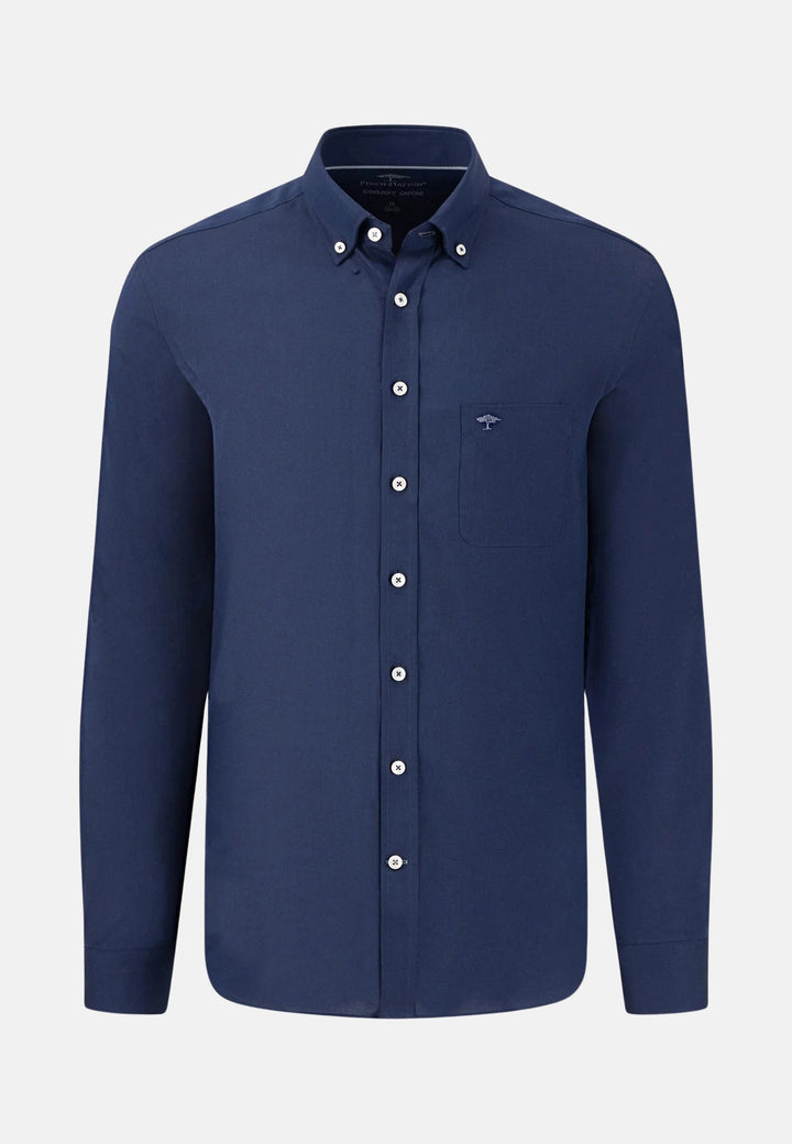 Button Down Oxford Shirt Navy-Fynch-Hatton UK