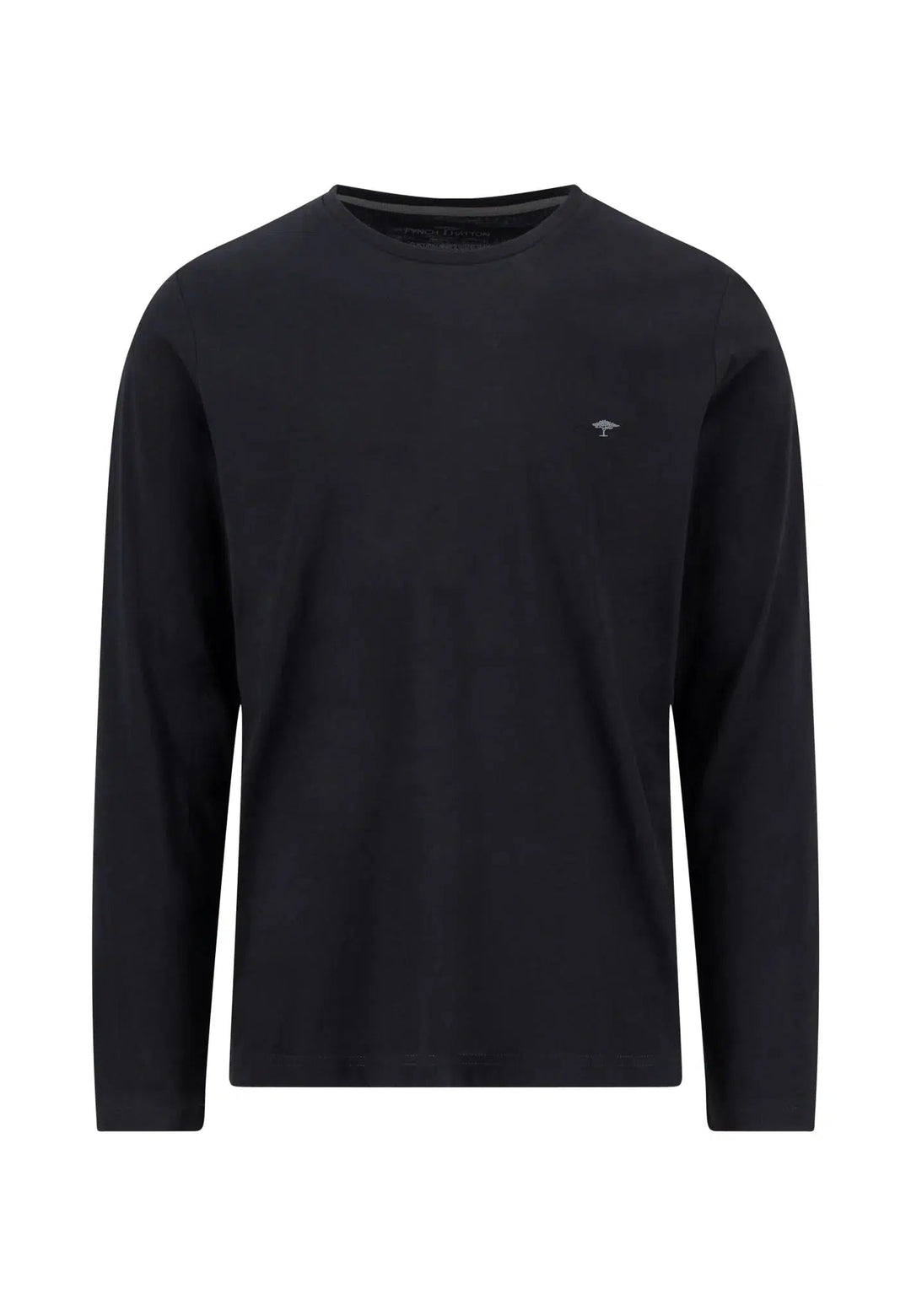 CREW NECK LS T-SHIRT BLACK-Fynch-Hatton UK