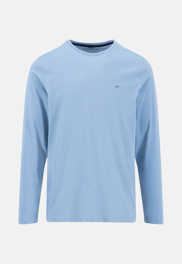 Crew Neck LS T-Shirt Cloud Blue-Fynch-Hatton UK