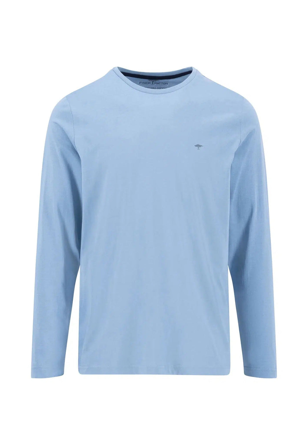 CREW NECK LS T-SHIRT CLOUD BLUE-Fynch-Hatton UK