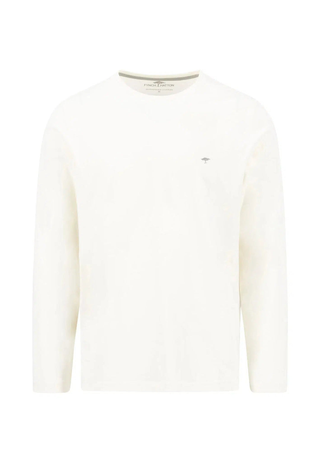 CREW NECK LS T-SHIRT OFF WHITE-Fynch-Hatton UK