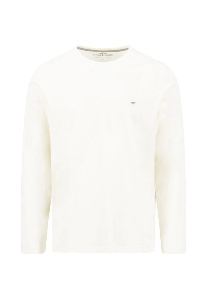 CREW NECK LS T-SHIRT OFF WHITE-Fynch-Hatton UK