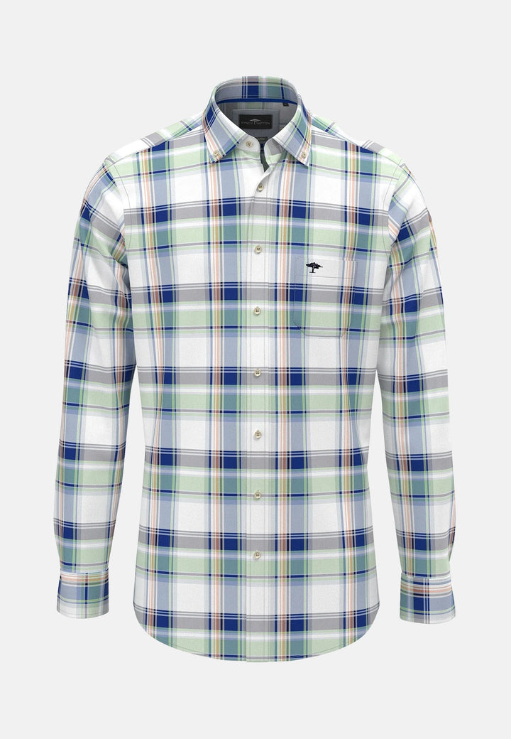 Colorful Combi Check Shirt Strong Blue-Fynch-Hatton UK