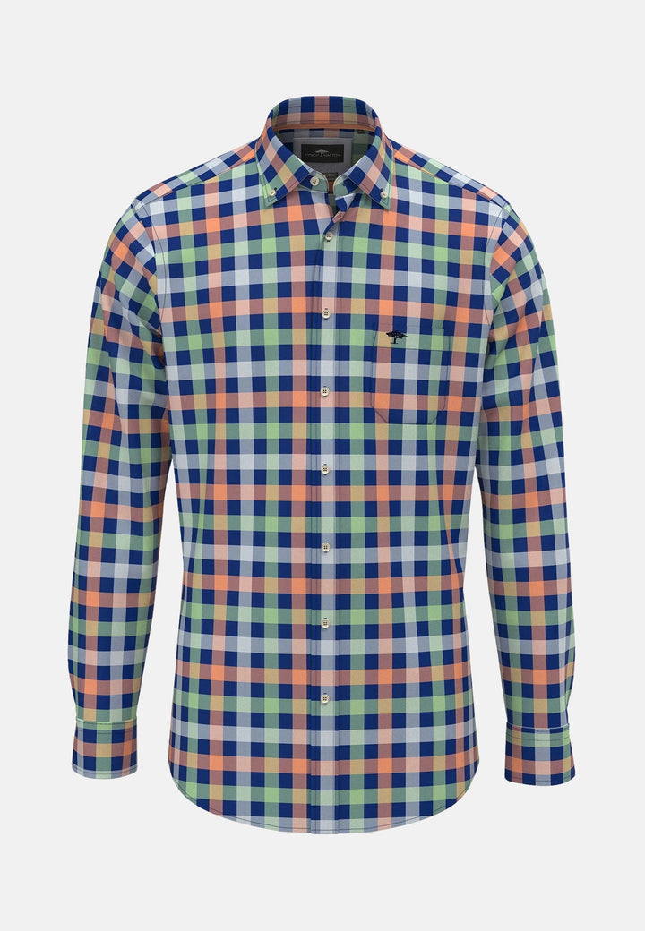 Colorful Combi Check Shirt Sunny Orange-Fynch-Hatton UK