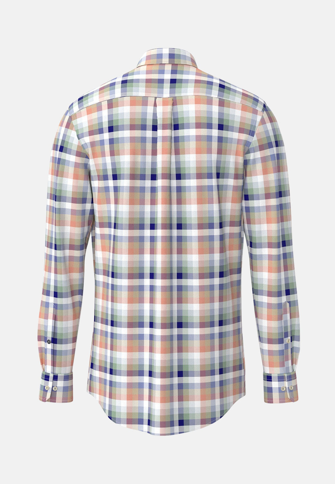 Colourful Combi Check B.D. Shirt Peach-Fynch-Hatton UK