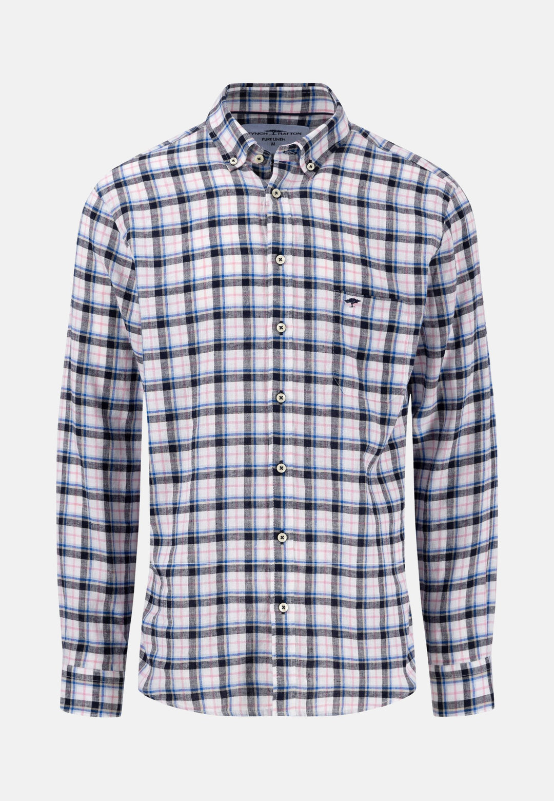 Colourful Linen Check Shirt Peony-Fynch-Hatton UK