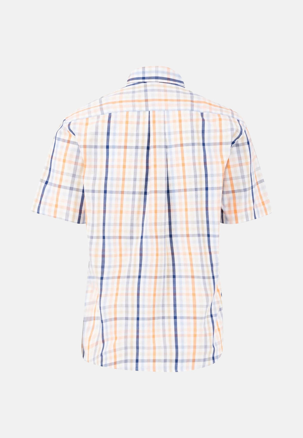 Combi Check Short Sleeved Shirt Sunny Orange-Fynch-Hatton UK