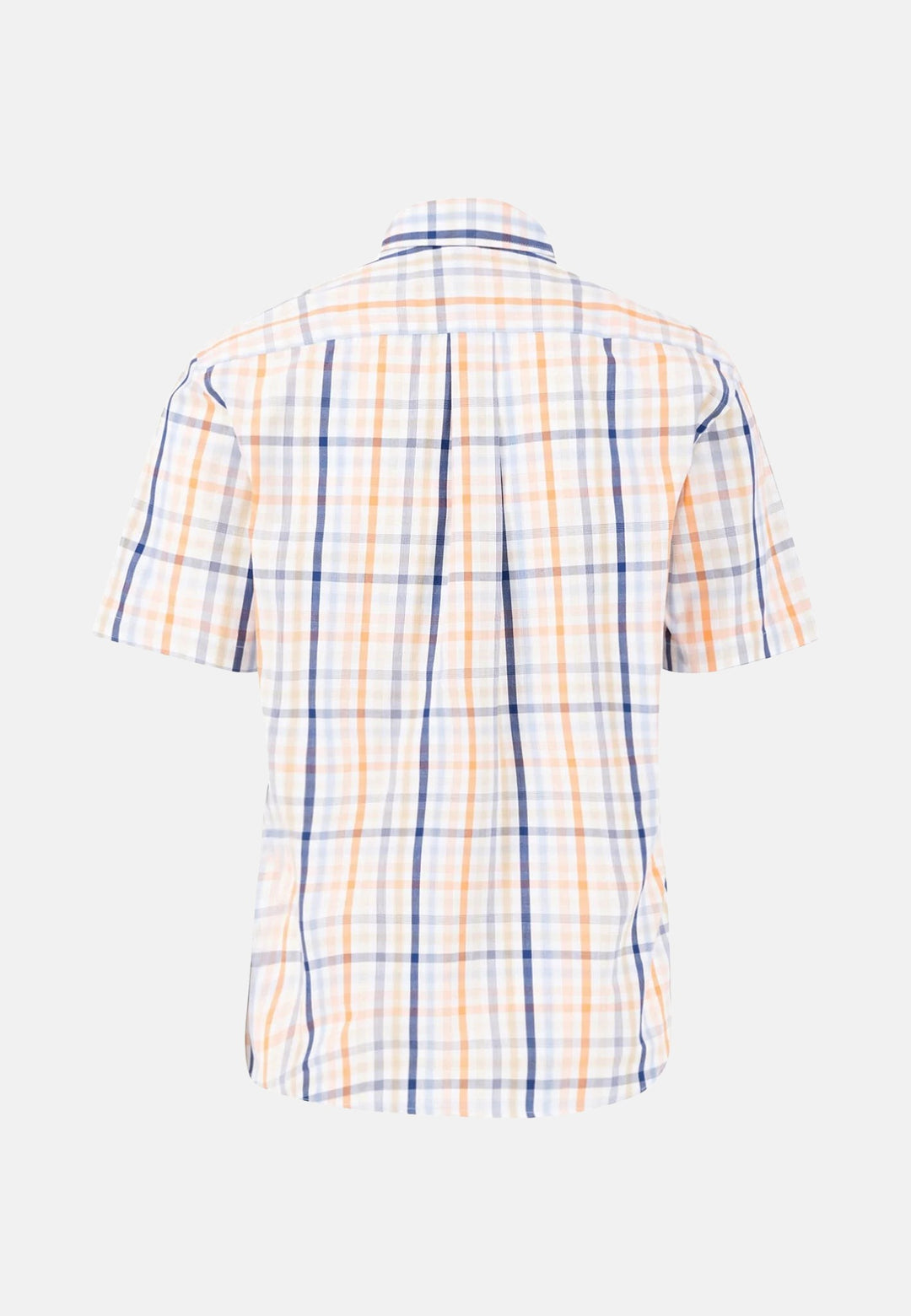 Combi Check Short Sleeved Shirt Sunny Orange-Fynch-Hatton UK