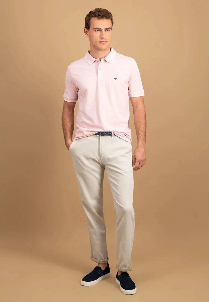 Contrast Tipping Polo Shirt Light Peony-Fynch-Hatton UK