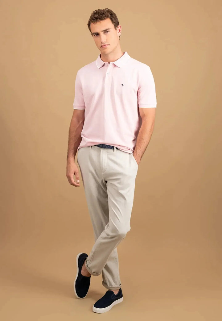 Contrast Tipping Polo Shirt Light Peony-Fynch-Hatton UK