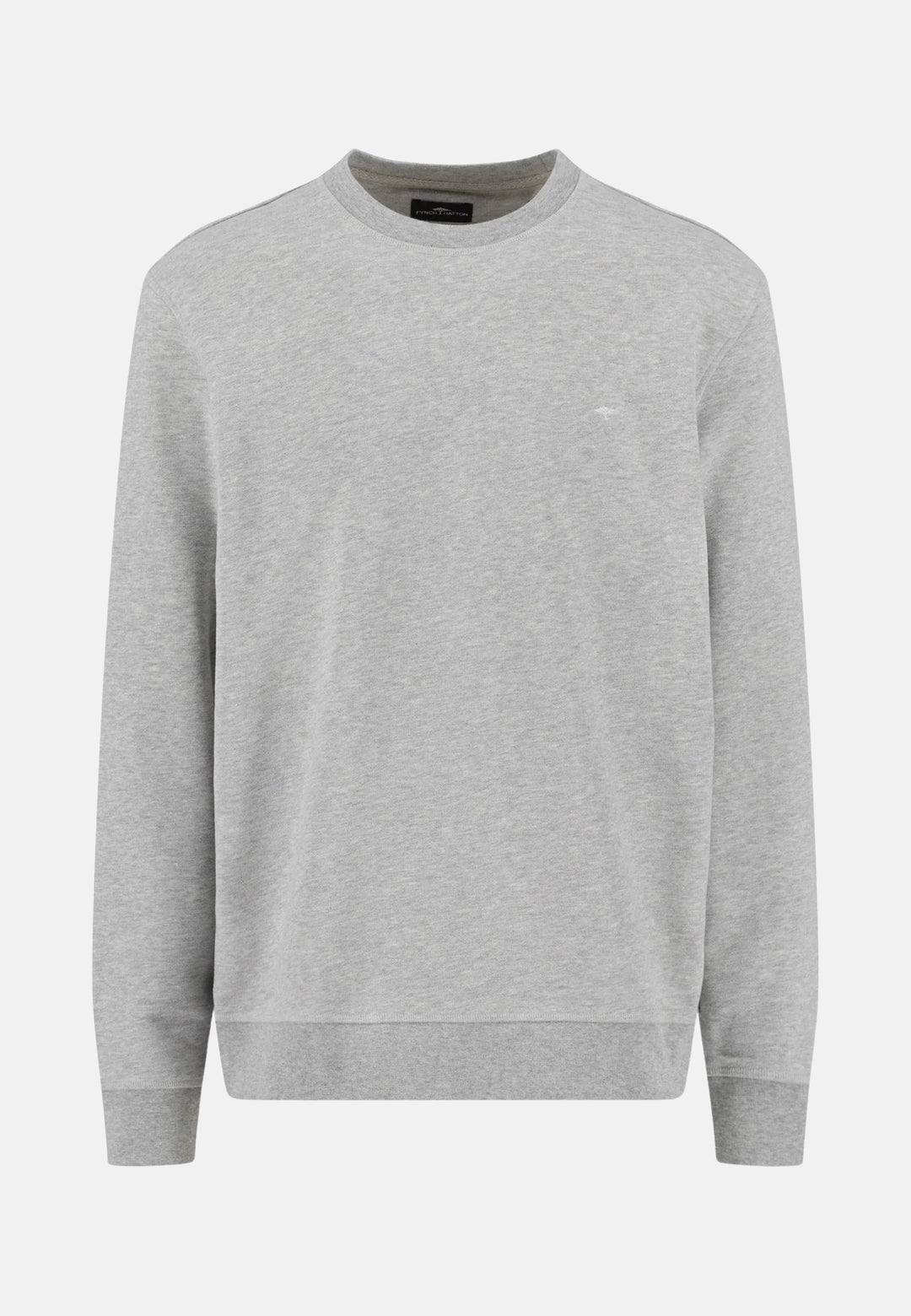 Cotton Crewneck Sweatshirt Medium Grey-Fynch-Hatton UK