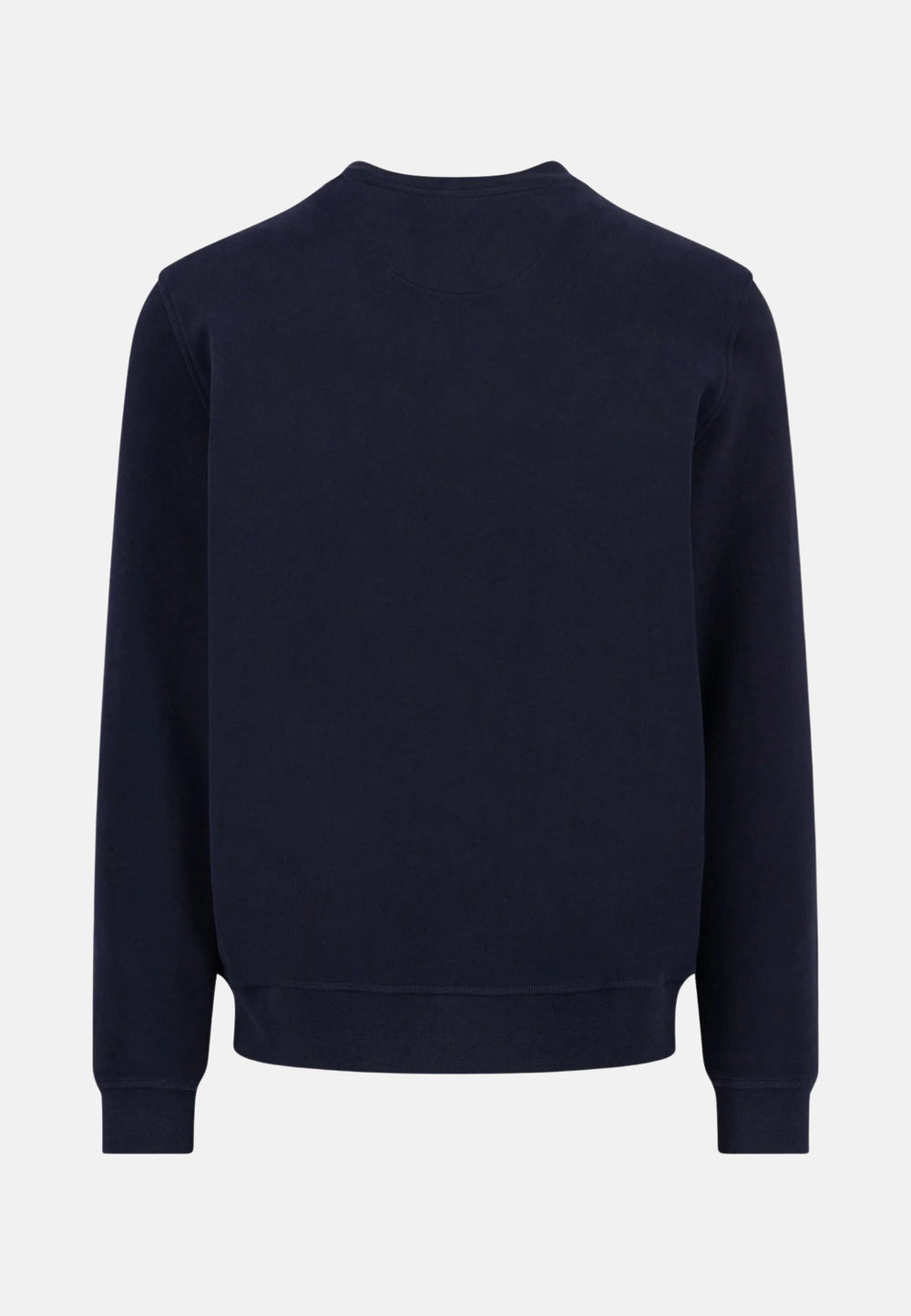 Cotton Crewneck Sweatshirt Navy-Fynch-Hatton UK