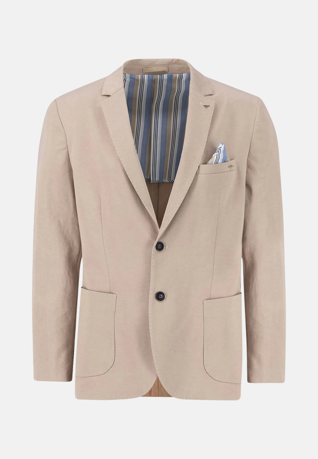 Cotton Twill Blazer Beige-Fynch-Hatton UK