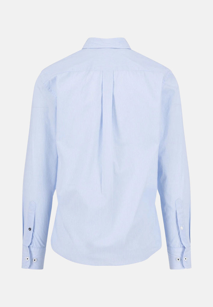 Essential Bengal Stripe Kent Collar Shirt Soft Blue-Fynch-Hatton UK