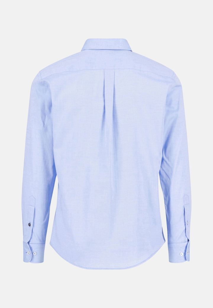 Essential Textured Dobby Shirt Crystal Blue-Fynch-Hatton UK