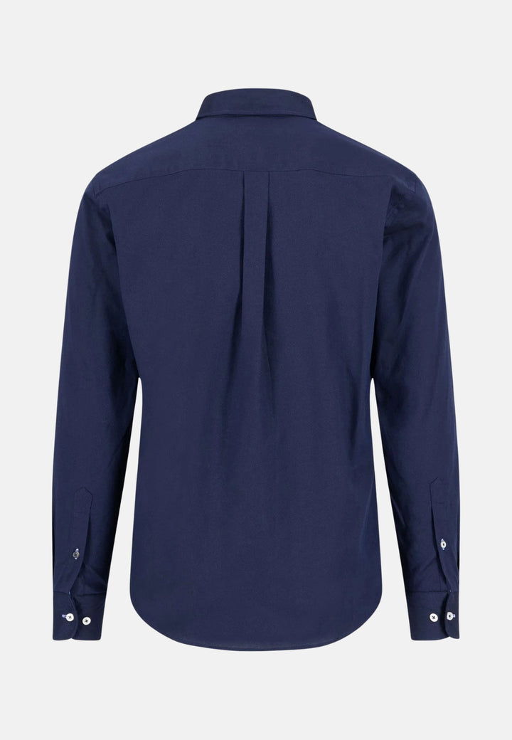 Essential Textured Dobby Shirt Navy-Fynch-Hatton UK