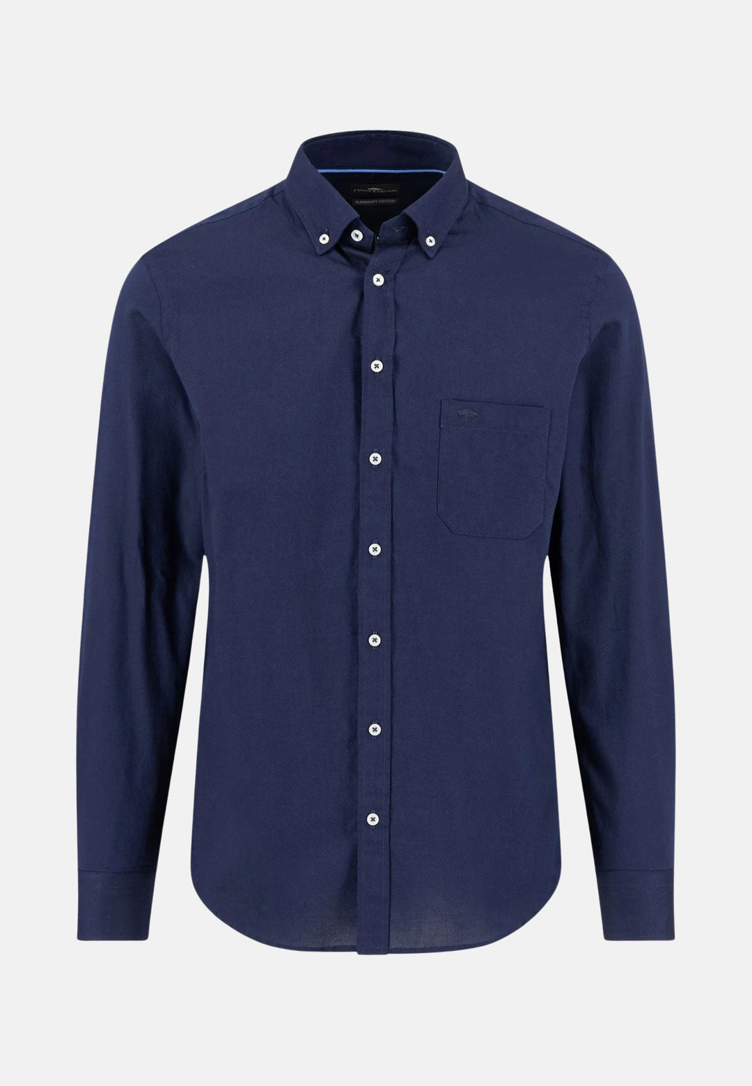 Essential Textured Dobby Shirt Navy-Fynch-Hatton UK