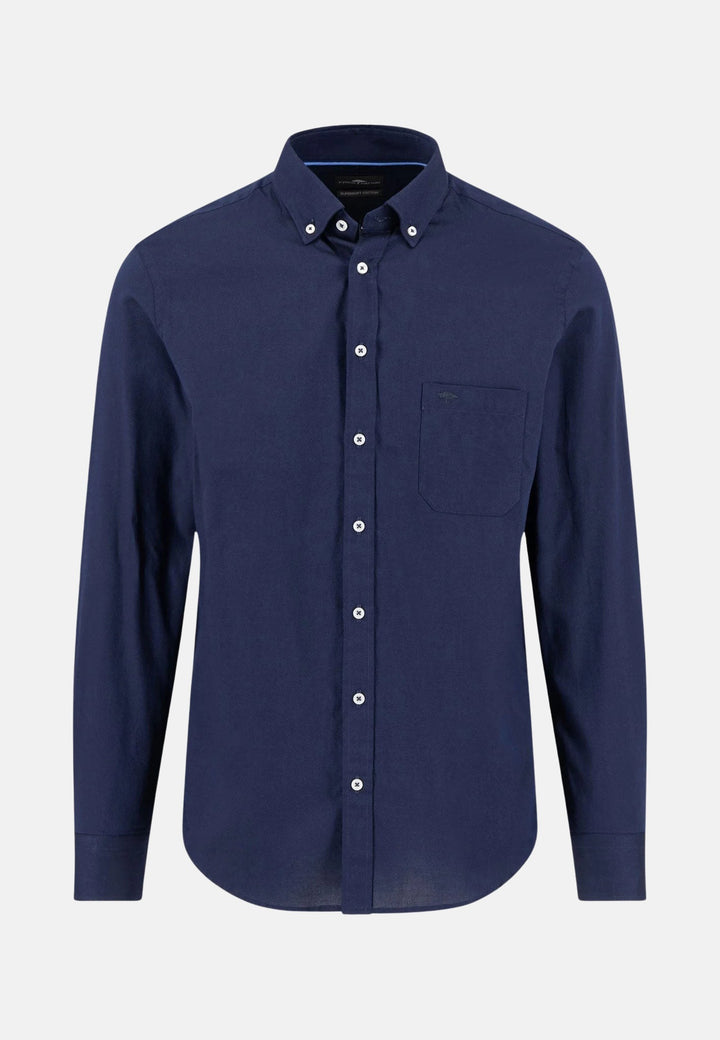 Essential Textured Dobby Shirt Navy-Fynch-Hatton UK