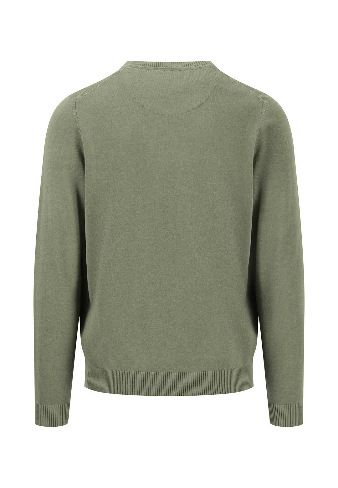 FINE KNIT COTTON SWEATER LIGHT KHAKI-Fynch-Hatton UK