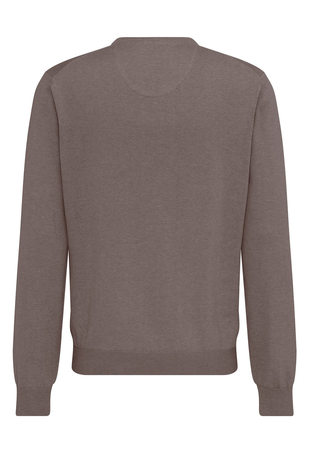 FINE KNIT V-NECK COTTON KNIT EARTH-Fynch-Hatton UK