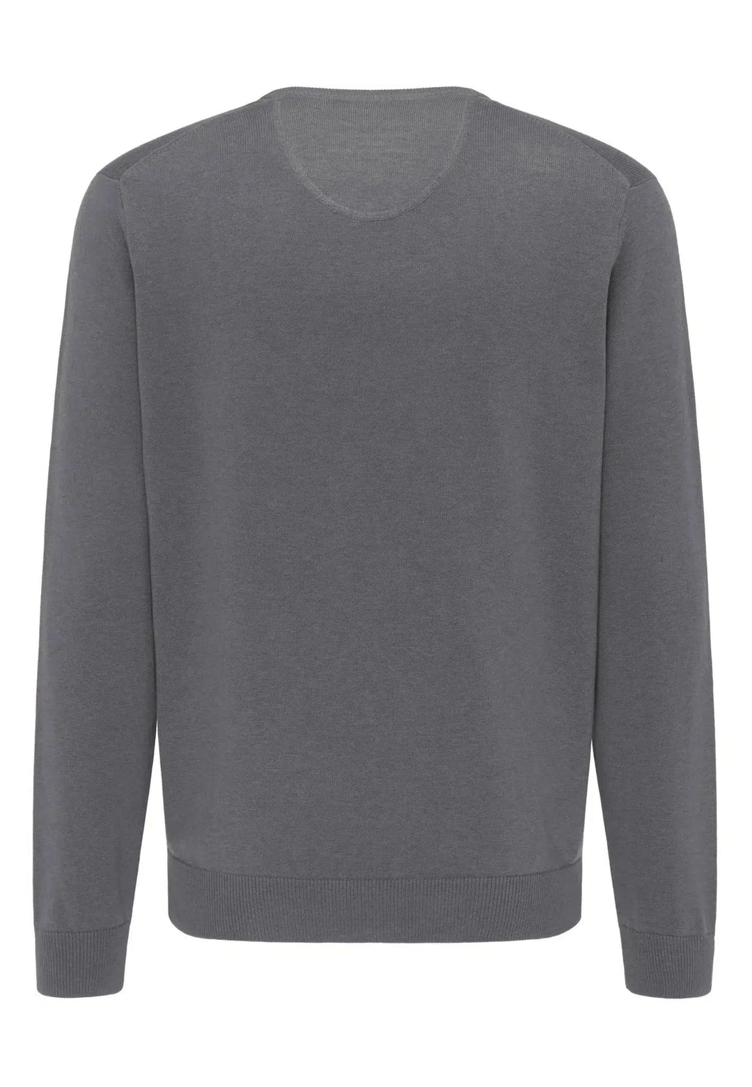 FINE KNIT V-NECK COTTON KNIT STEEL-Fynch-Hatton UK