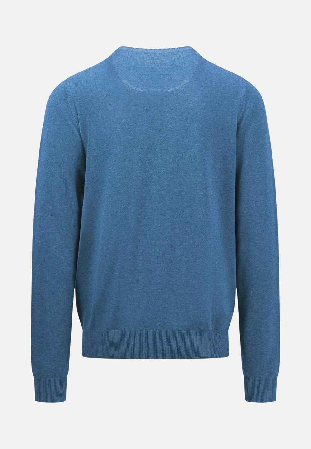 Fine Knit Crewneck Cotton Knit Azure-Fynch-Hatton UK