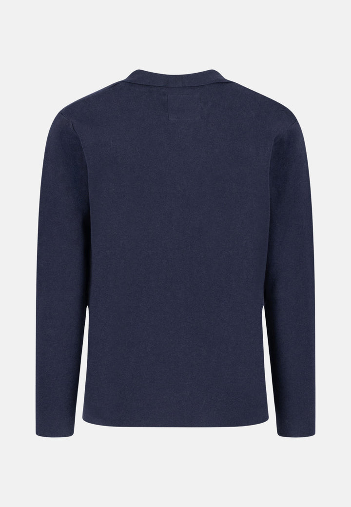 Full Needle Cotton Blazer Navy-Fynch-Hatton UK