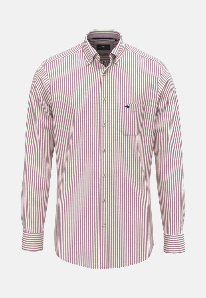 All Season Poplin Stripe Button Down Shirt Grape