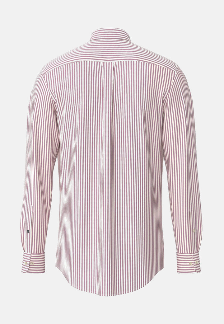 All Season Poplin Stripe Button Down Shirt Grape