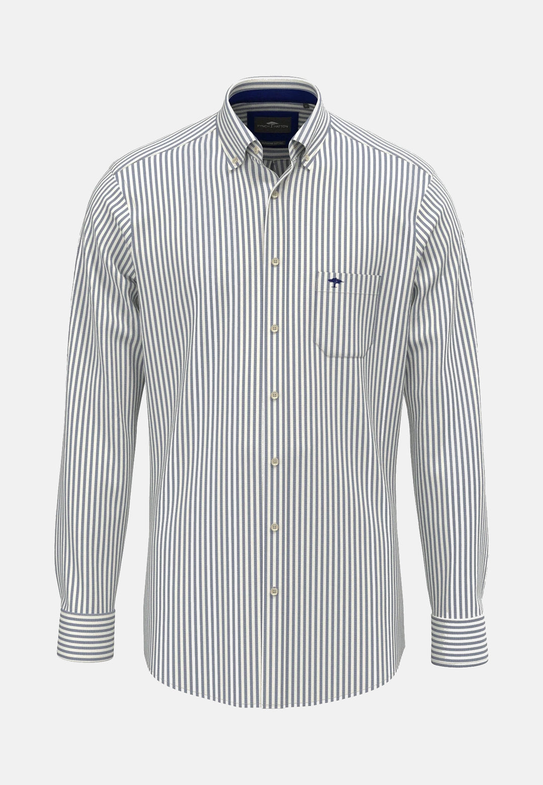 All Season Poplin Stripe Button Down Shirt Navy