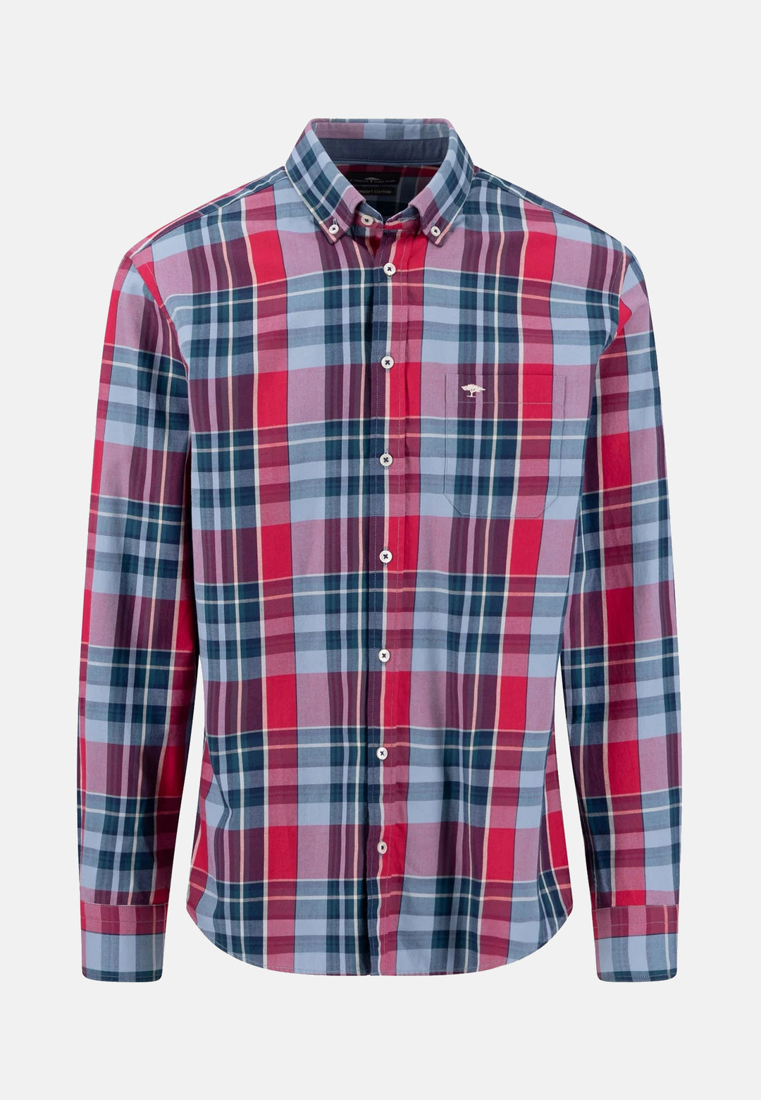 Colorful Check Button Down Shirt Grape