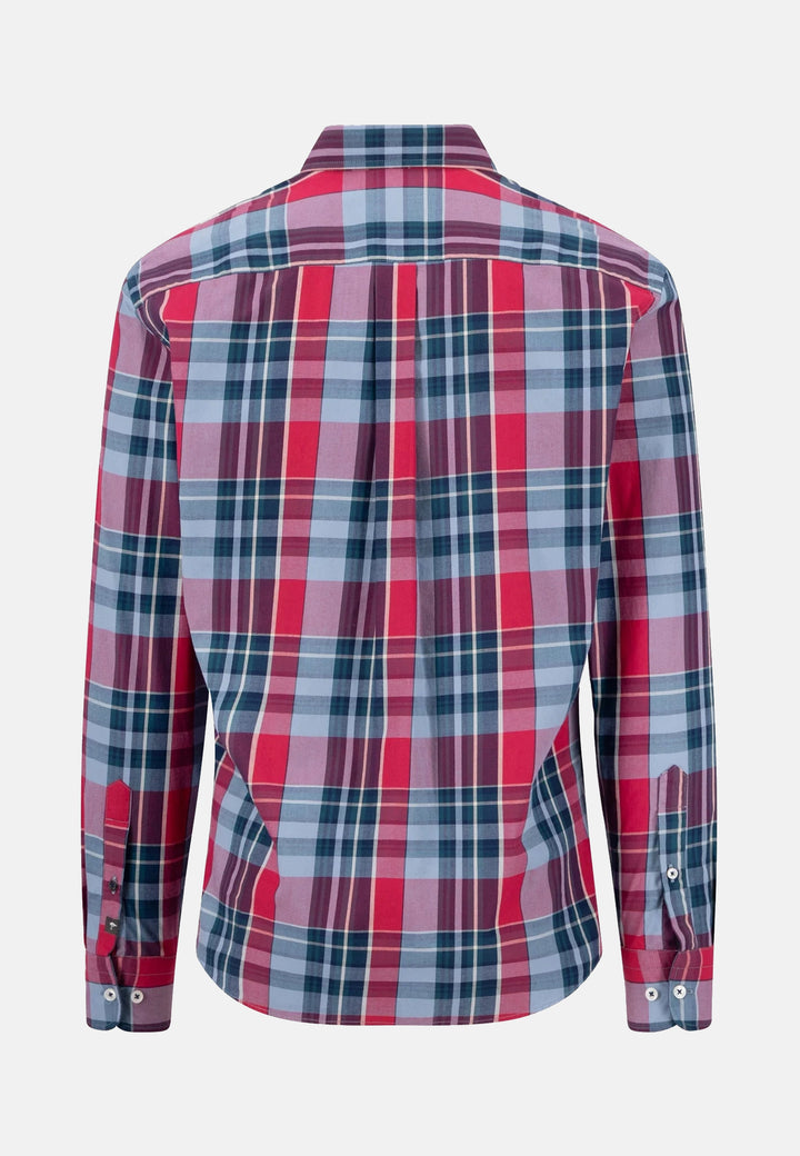 Colorful Check Button Down Shirt Grape