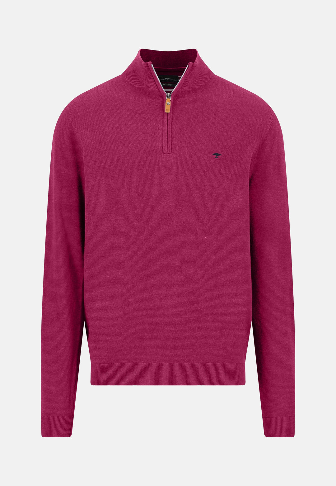 Fine Knit Air Cotton 1/4 Zip Sweater Grape