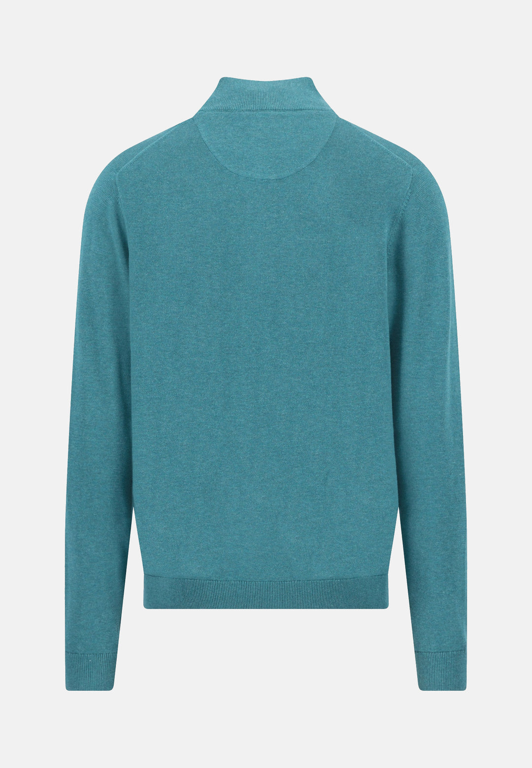 Fine Knit Air Cotton 1/4 Zip Sweater Teal