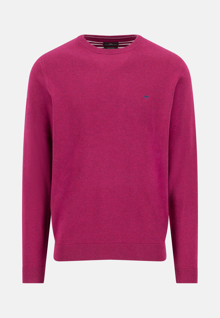 Fine Knit Air Cotton Crewneck Sweater Grape