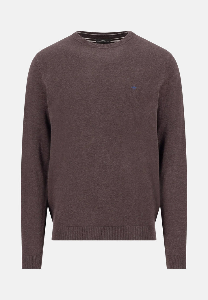 Fine Knit Air Cotton Crewneck Sweater Soil